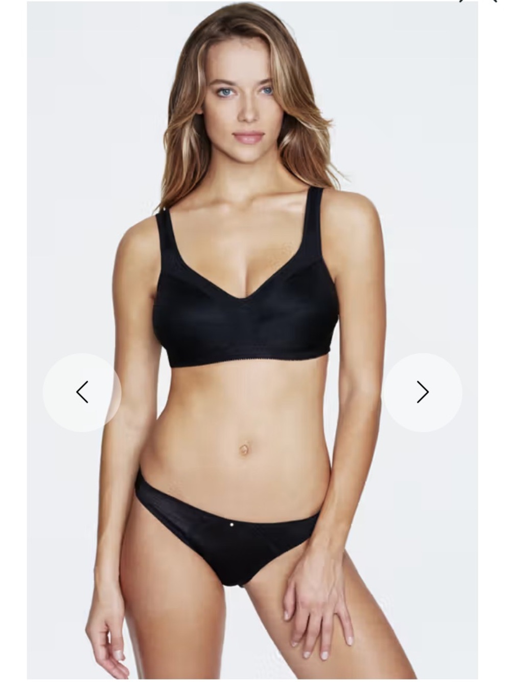 NWT Dominique Isabelle Wire-Free Cotton Lined Bra Black 42C